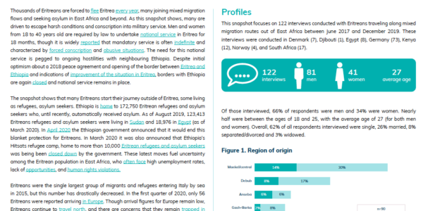 Profiles and drivers of Eritreans in mixed migration flows