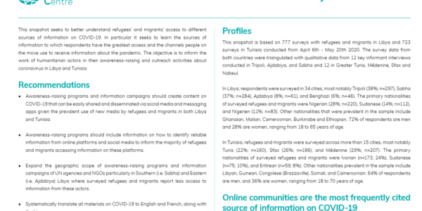Access to information on COVID-19 in Libya and Tunisia