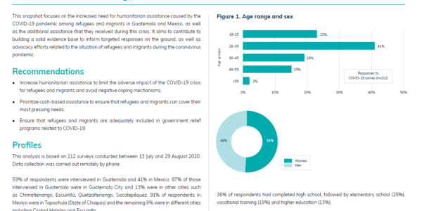 Assistance needed and received among migrants and refugees in Guatemala and Mexico