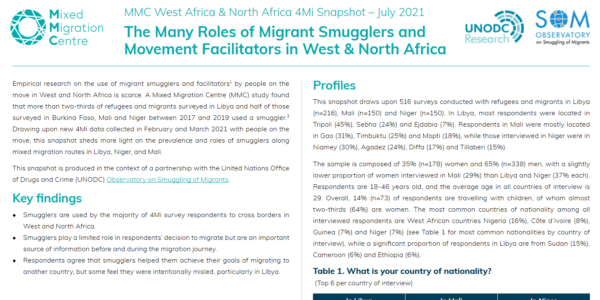 The Many Roles of Migrant Smugglers and Movement Facilitators in West and North Africa