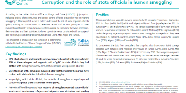 Corruption and the role of state officials in human smuggling