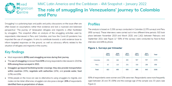 The role of smuggling in Venezuelans’ journey to Colombia and Peru