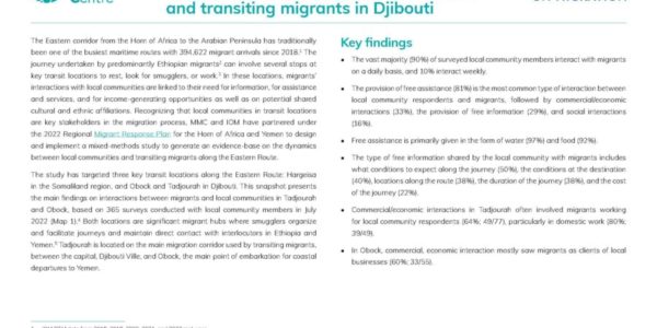Interactions between local communities and transiting migrants in Djibouti