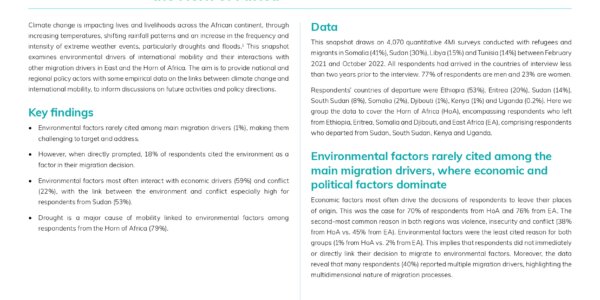 Climate-related drivers of mixed migration in East and the Horn of Africa